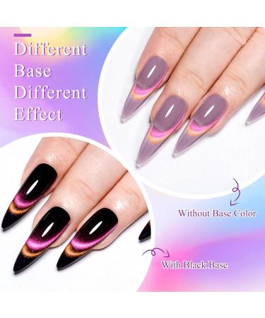 MEET ACROSS Glass Cat Eye Gel Polish Set - Colorful Magnetic UV Nail Polish for DIY Manicure | Soak Off Transparent Gel Kit - Buy Online on GoSupps.com