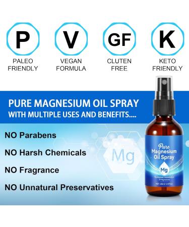 Pure Magnesium Oil Spray 100% Pure & Natural Magnesium Oil Spray 2.0 fl. oz Magnesium Oil Spray for Sleep Quality Skin Muscle Men and Women. - Buy Online on GoSupps.com