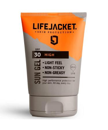 LifeJacket Sun Protection Gel SPF 30 UVA UVA 5* Sun Cream/Sunscreen factor 30 Face + Body 100ml Lightweight Non-greasy Water resistant Cruelty free Clinically Approved for Sensitive & Dry Skin 100 ml (Pack of 1) - Buy Online on GoSupps.com