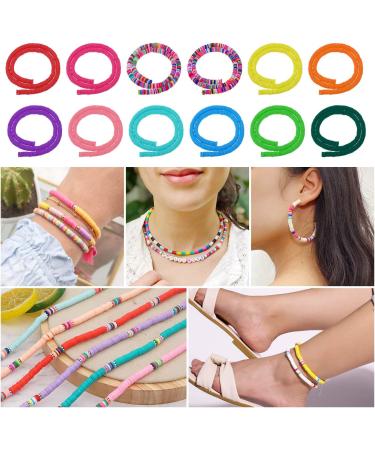 12 Strands Clay Beads for Jewelry Making - 4560pcs 6mm Flat Round Beads - Polymer Clay Disc Beads for Bracelets, Earrings, Necklaces - Multicolor Vinyl Beads by Caffox - Buy Online on GoSupps.com