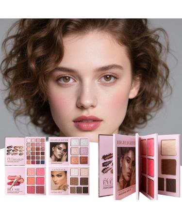  Gwtdtoad Makeup Palette Book - Shiny Eyeshadow Glitter Face Palette Blush Contour | For Daily Travel Holidays Birthday Wedding Work Events Women - Buy Online on GoSupps.com