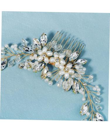 Beatifufu 1pc Pearl Comb Bridesmaid Hair Tie Wedding Hair Comb Pearl Insert Comb Rhinestone Hair Clips Bride Hair Accessories Rhinestone Headpiece Wedding Ornaments Women's Hanfu Hair up - Buy Online on GoSupps.com