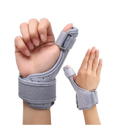COBISTORY Reversible Thumb & Wrist Brace for Both Hands  Comfortable Spica Support Splint for Sprains  Arthritis Tendonitis  BlackBerry Thumb  Lightweight and Breathable  Unisex Gray  1 Pack(Regular)