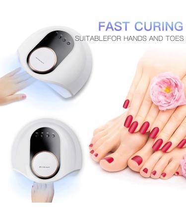 LED UV Nail Lamp for Gel Nails 130W High Power Nail Dryer with 4 Timers Nail Polish Dryer for Regular Polish Pedicure Home and Salon (White) - Buy Online on GoSupps.com