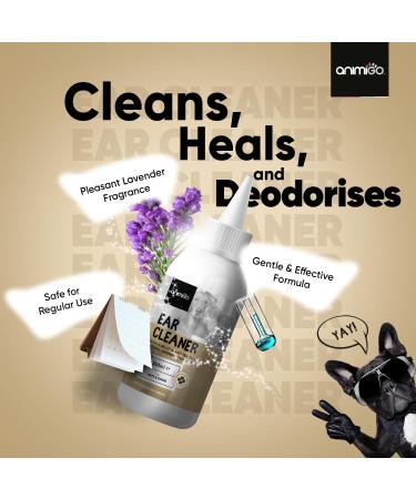 Cat & Dog Ear Cleaner Solution 250ml - Wax Buildup Relief for Itchy & Stinky Ears - Aloe Vera, Lavender & Tea Tree Oil Formula - Alcohol-free Solution for Safe & Non-toxic Ear Care - Buy Online on GoSupps.com