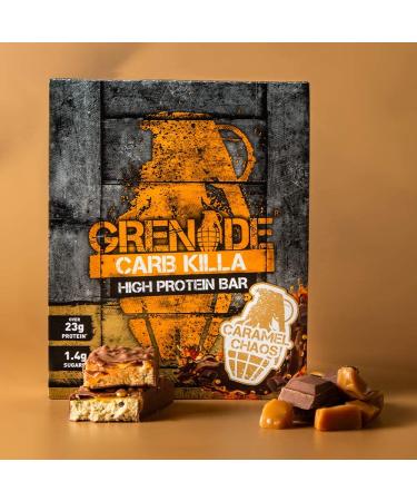 Grenade Carb Killa Bar - Caramel Chaos | High-Protein Snack - 1 Bar - Buy Online on GoSupps.com