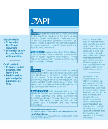 API 5-in-1 Aquarium Test Strips 25-Count Box for Freshwater and Saltwater | Water Testing Kit - Buy Online on GoSupps.com