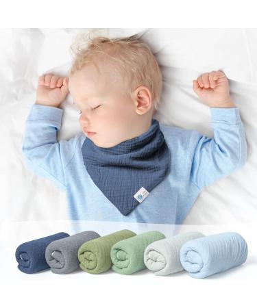 Lulu Moon Bib Baby Triangular Scarf Set - 6 Muslin Baby Scarves for Boys & Girls (River Design) - International Shipping Available - Buy Online on GoSupps.com
