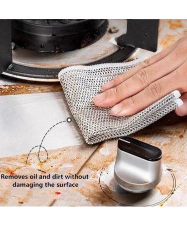 Graceiful - Double Stainless Steel Scrubber Ancienflow Scrubber Multipurpose Wire Miracle Cleaning Cloths Non Scratch Scrubbing Pads Resuable Dishwashing Rags (10pcs) - Buy Online on GoSupps.com