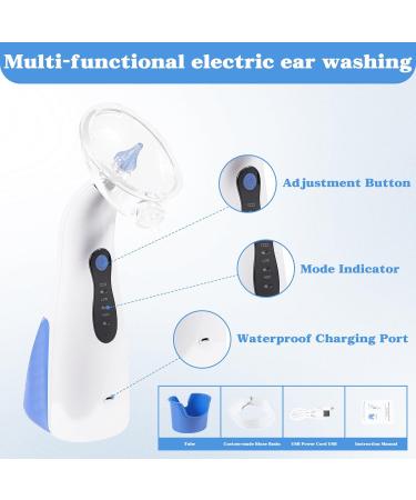 TopQuaFocus Electric Earwax Removal Kit - 2 Pressure Modes for Safe Ear Cleaning | Ear Washer Tool for Kids & Adults - Blue - Buy Online on GoSupps.com