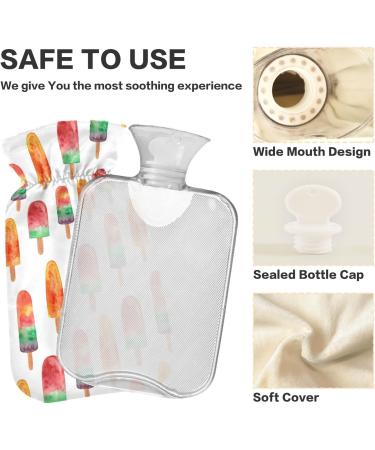 Naanle 2L Watermelon Ice Heat Bottle with Cover | Transparent Hot Water Bottle for Bed | Hand/Foot Pain Relief & Heat Therapy - Buy Online on GoSupps.com