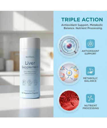 Liver Balance Supplement, 120 Vegetarian Capsules, Daily Metabolism & Wellness Support with Silymarin, Turmeric & Inositol - Buy Online on GoSupps.com