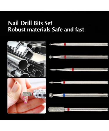 6PC NAIL DRILL BITS SET FOR MACHINE REPLACEMENT 3/32