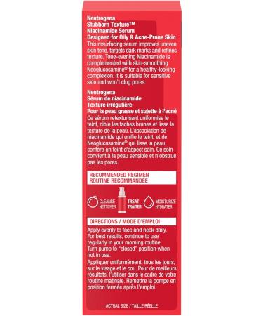 Neutrogena Stubborn Texture Niacinamide Serum Paraben Free Improve Uneven Skin Facial Exfoliator Fragrance-Free 29-mL - Buy Online on GoSupps.com