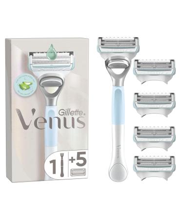 Gillette Venus Gillette Venus + Satin Care Women's Razor for Skin and Pubic Hair Reusable Handle and 5 Refill Blades