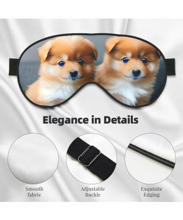 Shop Pomeranian Puppies & Adjustable Sleep Mask - Breathable & Fashionable Eye Mask for Comfort - Buy Online on GoSupps.com