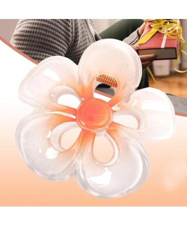 Floral Hair Clips Cute Acrylic Hawaiian Hair Clips | Women's Hair Barrettes Hair Styling Accessories Large Non-Slip Hair Clips for Beaches Orange1 - Buy Online on GoSupps.com