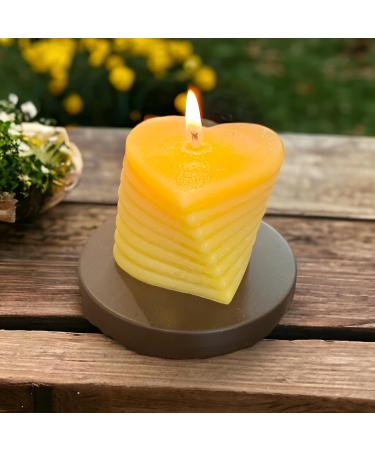Mini Heart Beeswax Candle 2OZ | Handcrafted Floridian | Unscented Sweet Honey Scent | Perfect Gift for Birthdays Weddings & Events - Buy Online on GoSupps.com