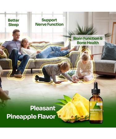 Magnesium Drops - Citrate + Glycinate + L-Threonate - Pineapple Flavor - with B6 D & C - Kid-Friendly Magnesium Liquid Drops 2 fl oz - Buy Online on GoSupps.com