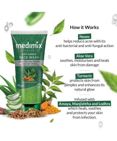 Buy Ayurvedic Anti Pimple Face Wash | Neem Aloe Vera & Turmeric for Glowing Skin - International Shipping Available - Buy Online on GoSupps.com