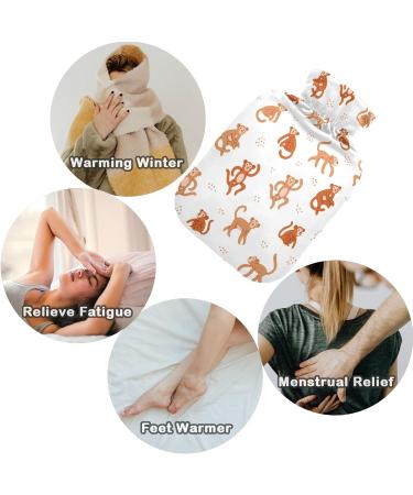 Naanle Monkeys Cartoon Hot Water Bottle 1L Heat Bottle for Bed Hand & Foot Warmer Pain Relief Heat & Cold Therapy International Shipping Available - Buy Online on GoSupps.com