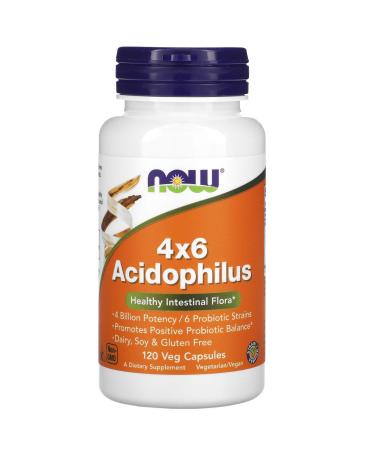 Now Foods 4x6 Acidophilus 120 Veg Capsules