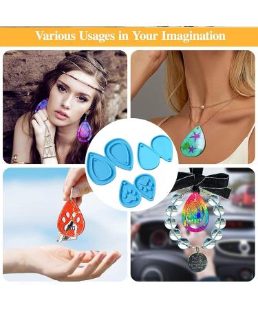5 PCs Resin Earring Shapes Mold | DIY Pendant Kit for Earrings & Necklaces - 3 Pair Tear Designs - Buy Online on GoSupps.com