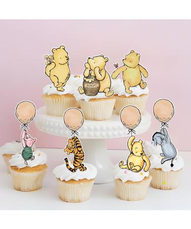 48 Pcs Winnie Cupcake Toppers for The Pooh Baby Shower Decorations Cute Cake Decorations Oh Baby Classic Winnie Birthday Party Decorations - Buy Online on GoSupps.com