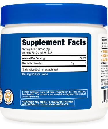 Nutricost Bee Pollen Powder (8 oz) (Unflavored) - 227 Servings Gluten Free Non-GMO Vegetarian Dietary Supplement - Buy Online on GoSupps.com