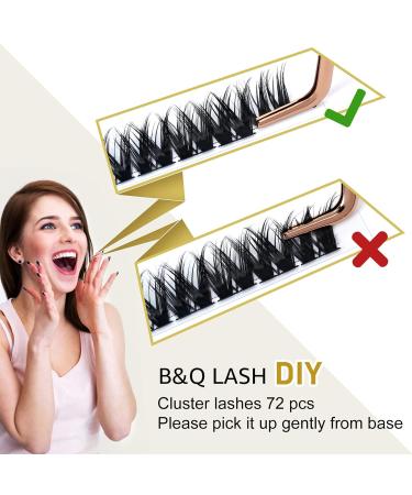 72 PCs DIY Individual Eyelashes - Fluffy & Wispy Reusable Eyelash Extensions for Beginners | B17 & D-10-16 Mix - Buy Online on GoSupps.com