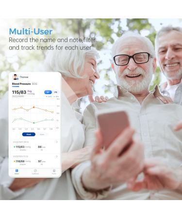 Wellue Armfit Plus Blood Pressure Monitor with EKG - Bluetooth Upper Arm Meter Large Cuff Free iOS & Android App for Home Use - Buy Online on GoSupps.com