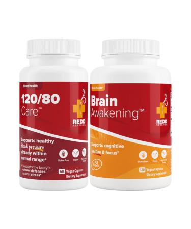 Redd Remedies 120/80 Care 60 Capsules and Brain Awakening 120 Capsules