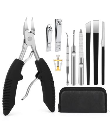 Segbeauty manicure set nail set -10 Party pedicure set foot care professional nail care set feet foot care set professionally cornea for women and men black elecranon nail clippers 10 Set-A