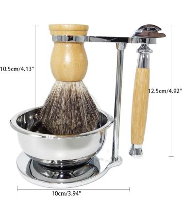 Shop BGGIWY Men's Bamboo Rasier Brushes Set Stylish Double-Sided Safety Razor & Bowl Holder 13x16cm Perfect Grooming Kit for Men - Buy Online on GoSupps.com