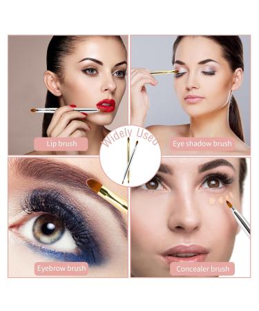 2-Piece Insertable Lip Brush Set - Double-Ended Lip Gloss Applicator & Concealer Brush - Portable Makeup Brushes in Gold & Silver - Buy Online on GoSupps.com