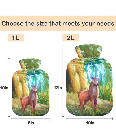 Naanle Fantastic Hirsch 2L Transparent Hot Water Bottle with Cover | Pain Relief & Heat/Cold Therapy for Hands & Feet - Buy Online on GoSupps.com