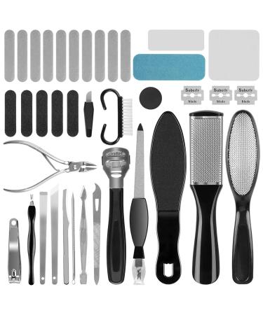 Professional Pedicure Kit, Rosmax 36 in 1 Pedicure Tools Stainless Steel Washable Foot Care Kit Dead Skin Remover Foot Spa Set at Home 36 Piece Set