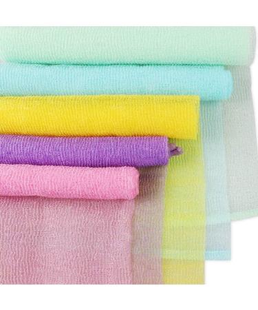 5 Piece Exfoliating Bath Towels Set | Long Nylon Scrubber & Body Washcloth for Deep Cleansing - Perfect for Spa & Home Use - Buy Online on GoSupps.com