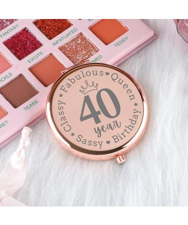 40th Birthday Gifts for Women - Rose Gold Crown Lover Travel Mirror | Sassy & Classy Unique Gift for 40 and Fabulous Queen Birthday Celebration - Buy Online on GoSupps.com