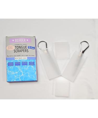 Stainless Steel Tongue Scrapers Set - 2-Pack | Travel Cases | Enhance Oral Health & Hygiene - Buy Online on GoSupps.com
