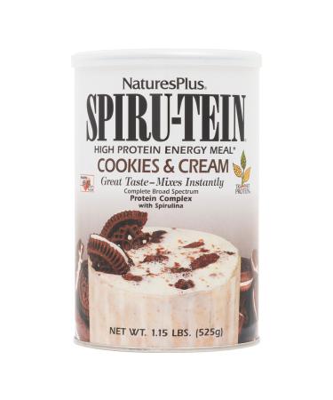 NaturesPlus SPIRU-TEIN Shake - Cookies & Cream - 1.15 lbs, Spirulina Protein Powder - Plant Based Meal Replacement, Vitamins & Minerals For Energy - Vegetarian - 15 Servings 1.15 Pound (Pack of 1)