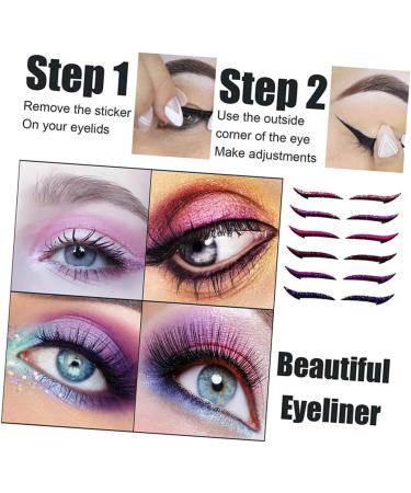 Healeved 12 Pcs Eyeliner Double Sided Eyelid Tape Glitter Duct Tape Eyelid Tape Invisible Stickers Plastic 1 count (Pack of 1) Assorted Colorx2pcs - Buy Online on GoSupps.com