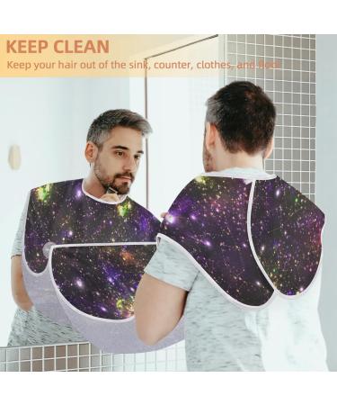 Beard Bib Apron for Men | Non-Stick Waterproof Hair Catcher | Galaxy Space Design - Perfect for Shaving & Trimming - Buy Online on GoSupps.com