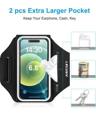 Waterproof Cell Phone Bag for Jogging | Adjustable Arm Strap for iPhone 15/14/13/12/11 Pro Max & Galaxy S23 Ultra - Black-B - Buy Online on GoSupps.com