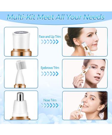 Electric Razors for Women - 4 in 1 Portable Rechargeable Shaver and Trimmer for Face, Underarm, Legs, and Bikini Area by Maywiyi - Buy Online on GoSupps.com