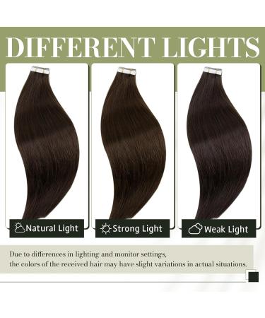 Runature Tape Extensions - Dark Brown Real Hair 25cm 30g 20 Pieces Tape-In Extensions for Short Hair #2 - Buy Online on GoSupps.com