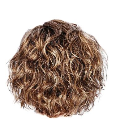 Cobcob Women's Fashion Short Curly Wigs  Clearance Ladies Heat Resistant Lace Front Wavy Gold Human Hair Real Natural Wigs (Gold)
