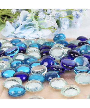 FUTUREPLUSX 5Lb 500PCS Blue Mixed Color Flat Glass Marbles - Premium Decorative Gems for Vases, Table Scatter, and More - Buy Online on GoSupps.com