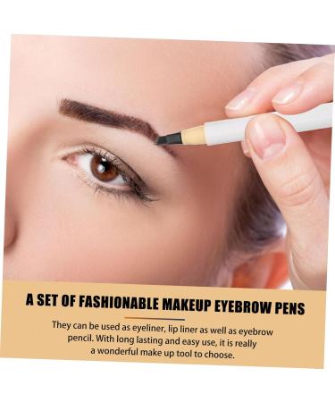 WOONEKY 4pcs Four Forked Eyebrow Pencil Brow Pencil and Brush Microblading Eyebrow Pen Make up Kit Abs - Buy Online on GoSupps.com