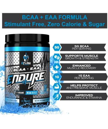 eFlow Nutrition Endure BCAA Plus EAA - Essential Amino Acids Electrolyte Powder Intra Workout - Improve Energy Recovery and Performance - Warrior Gummy Bear(30 Servings) - Buy Online on GoSupps.com